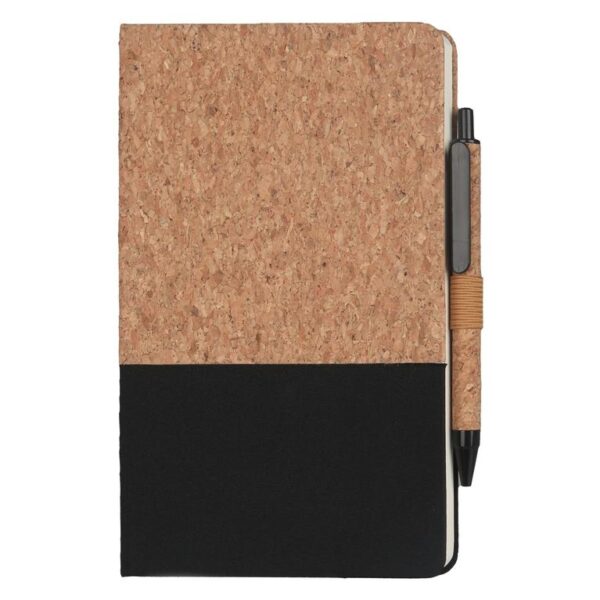 BORSA – eco-neutral A5 Cork Fabric Hard Cover Notebook and Pen Set – Black