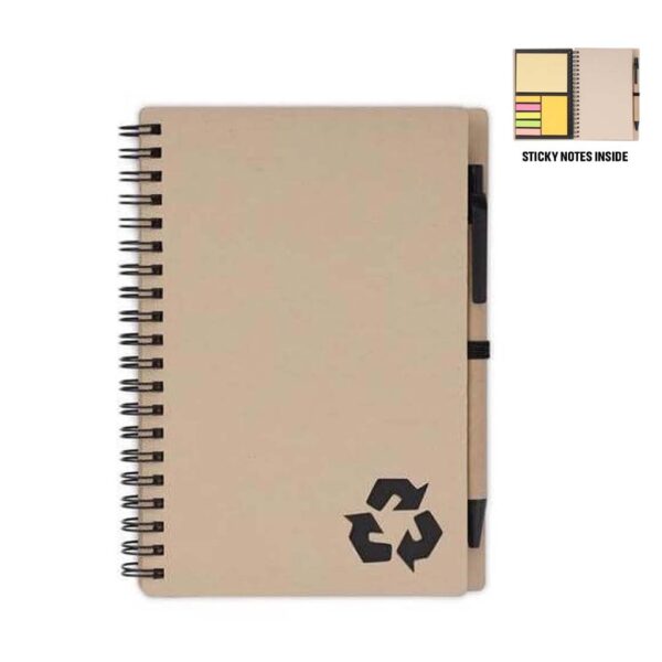 SION- eco-neutral B6 Notepad & Pen Set with Sticky Note – Black