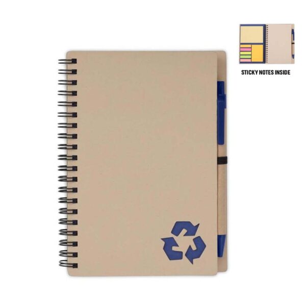 SION- eco-neutral B6 Notepad & Pen Set with Sticky Note – Navy Blue