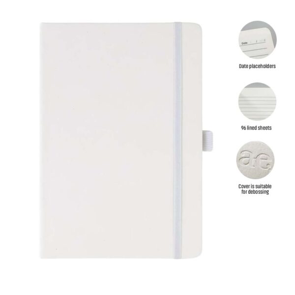 JURSI – Giftology A5 PU Notebook with Pen Loop – White