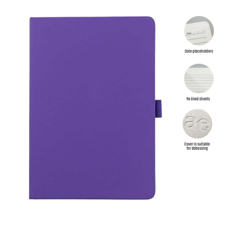 JURSI – Giftology A5 PU Notebook with Pen Loop – Violet