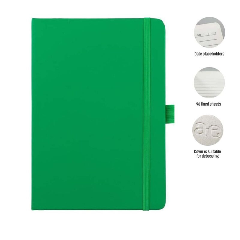 JURSI – Giftology A5 PU Notebook with Pen Loop – Green