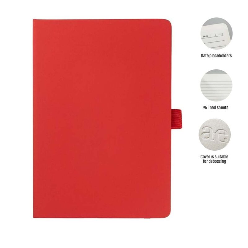 JURSI – Giftology A5 PU Notebook with Pen Loop – Red