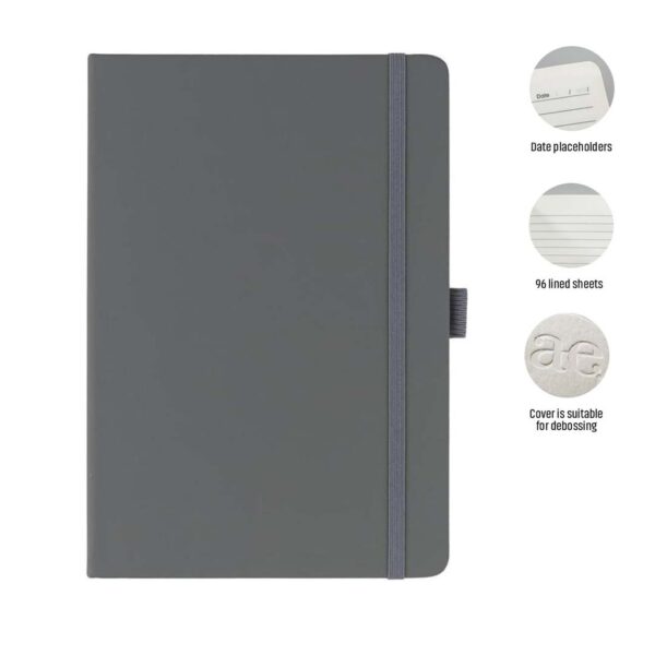 JURSI – Giftology A5 PU Notebook with Pen Loop – Grey
