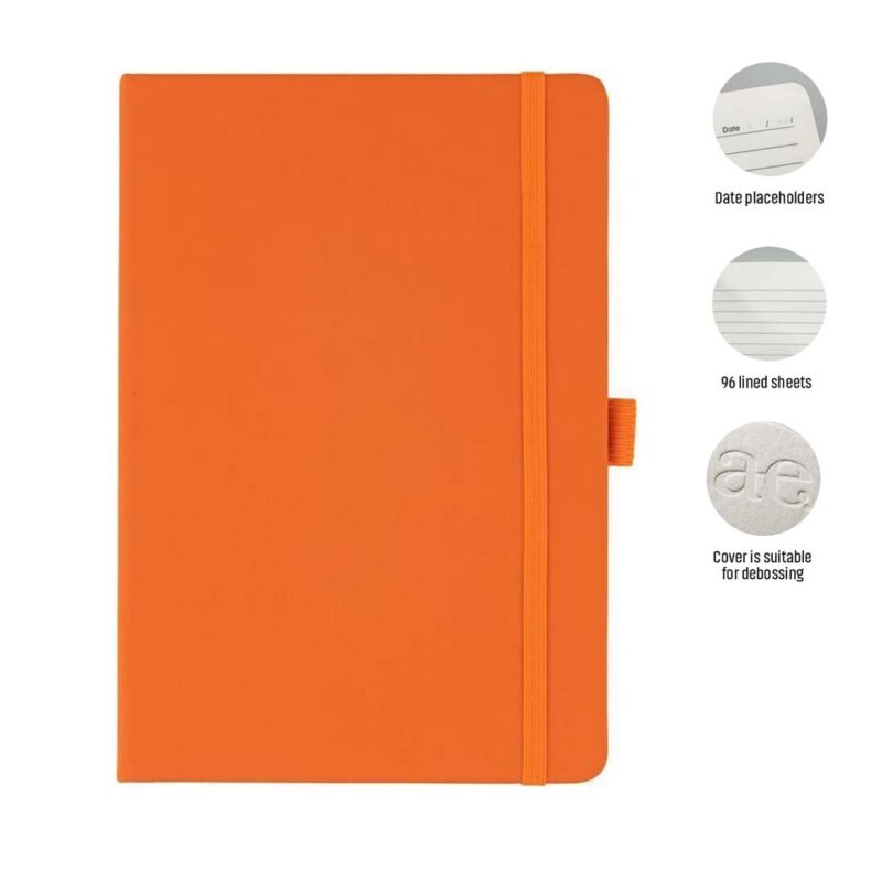 JURSI – Giftology A5 PU Notebook with Pen Loop – Orange