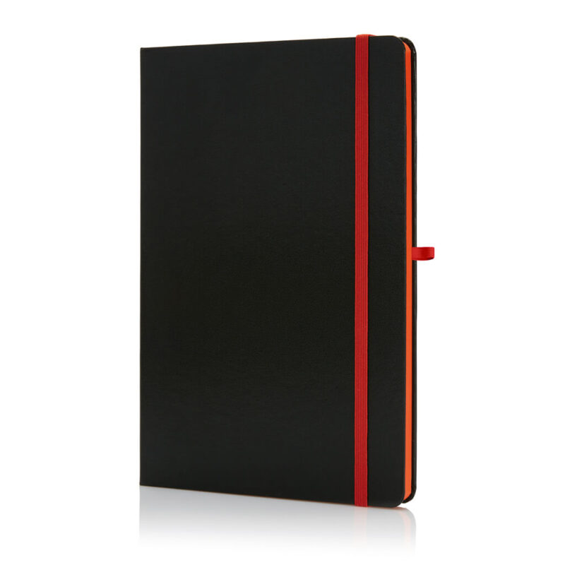 SUKH – SANTHOME A5 Hardcover Ruled Notebook Black-Orange