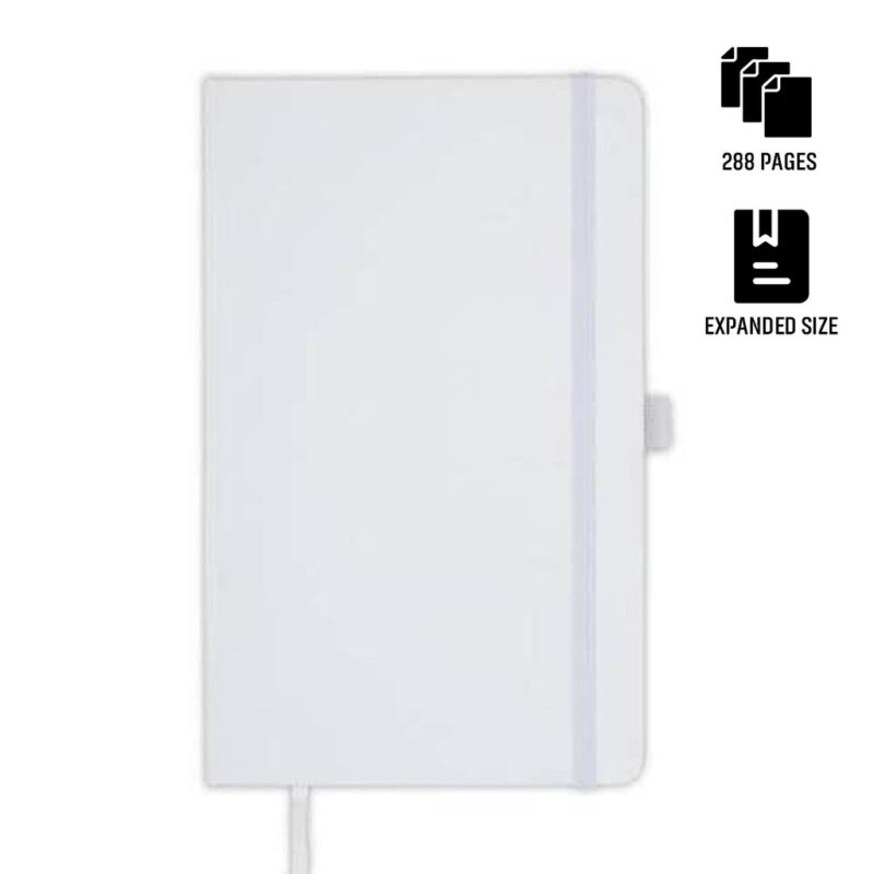 BARON – Santhome Expanded A5 Hard Cover Notebook – White