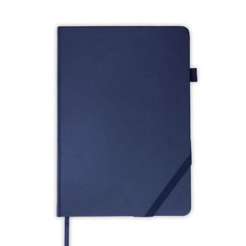 FAROE – Santhome A5 PU Hard Cover Notebook with Pen Loop – Navy Blue