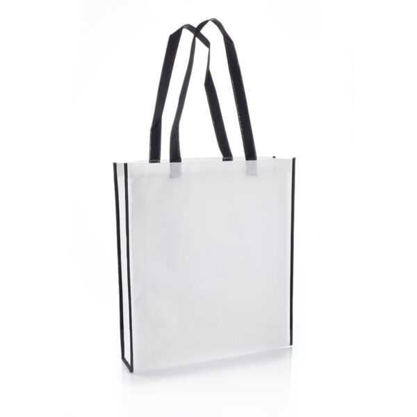 Non-Woven Shopping Bag Vertical White/Black