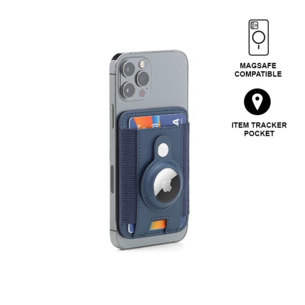 MARZ – Santhome® Magnetic Phone Cardholder with Santhome Tag Pocket – Navy Blue