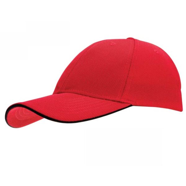 Santhome Nu-Fit® Performance Stretch-Fitted Cap – Red / Black