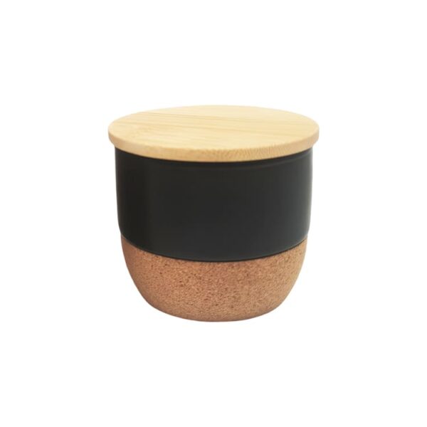 RAAHA – Arabic Oudh Scented Candle in Ceramic Holder with Bamboo Lid – Black