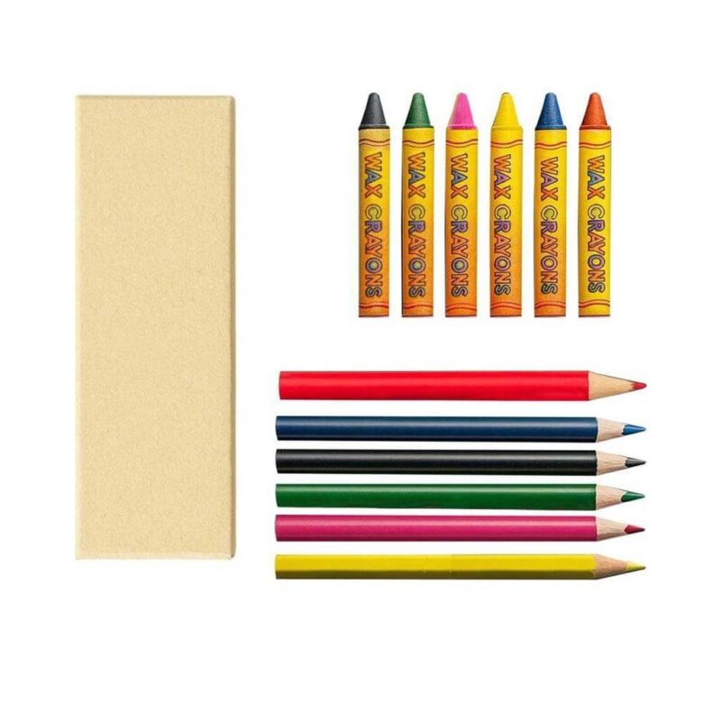 ROCA – Giftology Set of Color Pencils & Crayons in Lemongrass Paper Box