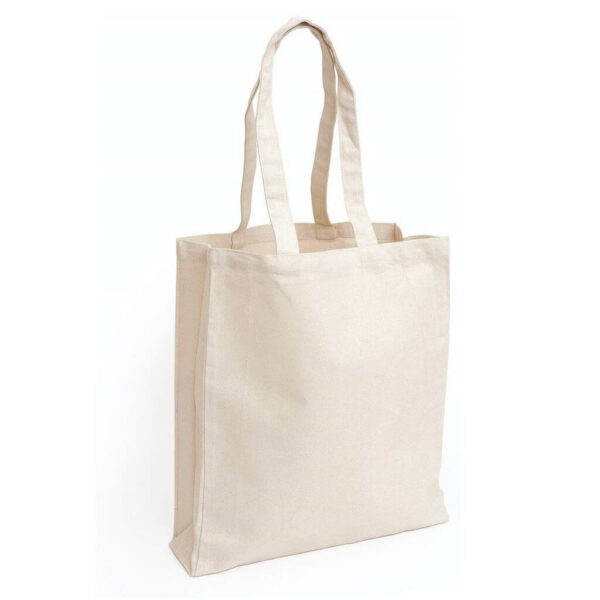 Eco Friendly Cotton Shopping Bag With Gusset – Natural