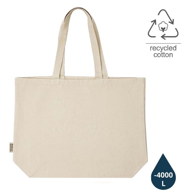BORKUM – GRS-certified Recycled Cotton Beach / Shopping Bag – Natural