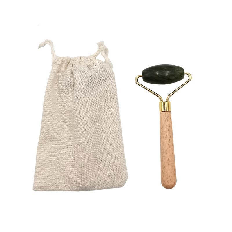 EVE – Jade Face Roller with Wooden Handle