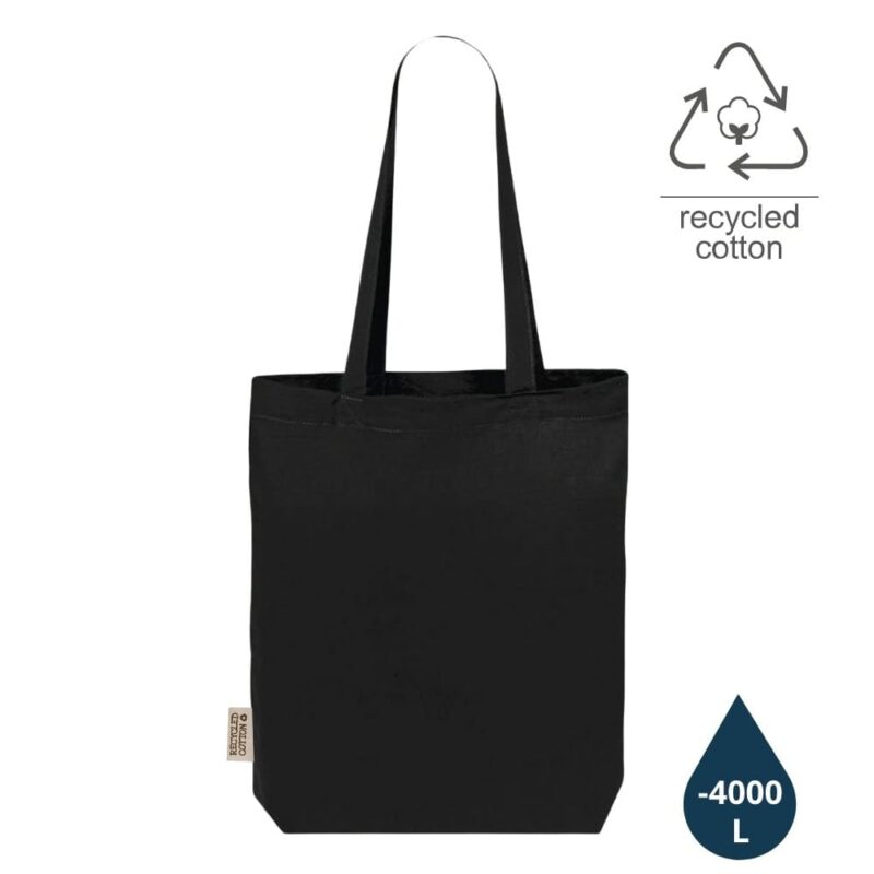 DARGUN – GRS-certified Recycled Cotton Tote Bag with Gusset – Black