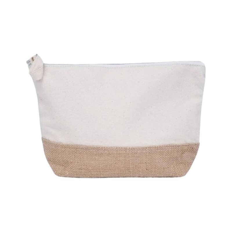 ASSENS – GRS-certified Recycled Cotton-Jute Zipper Pouch – Natural
