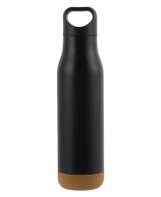 CREIL – Giftology Insulated Water Bottle with Cork Base – Black