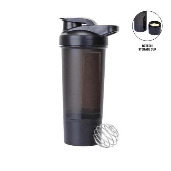 FINIQ – Giftology Protein Shaker Water Bottle with Cup – Black
