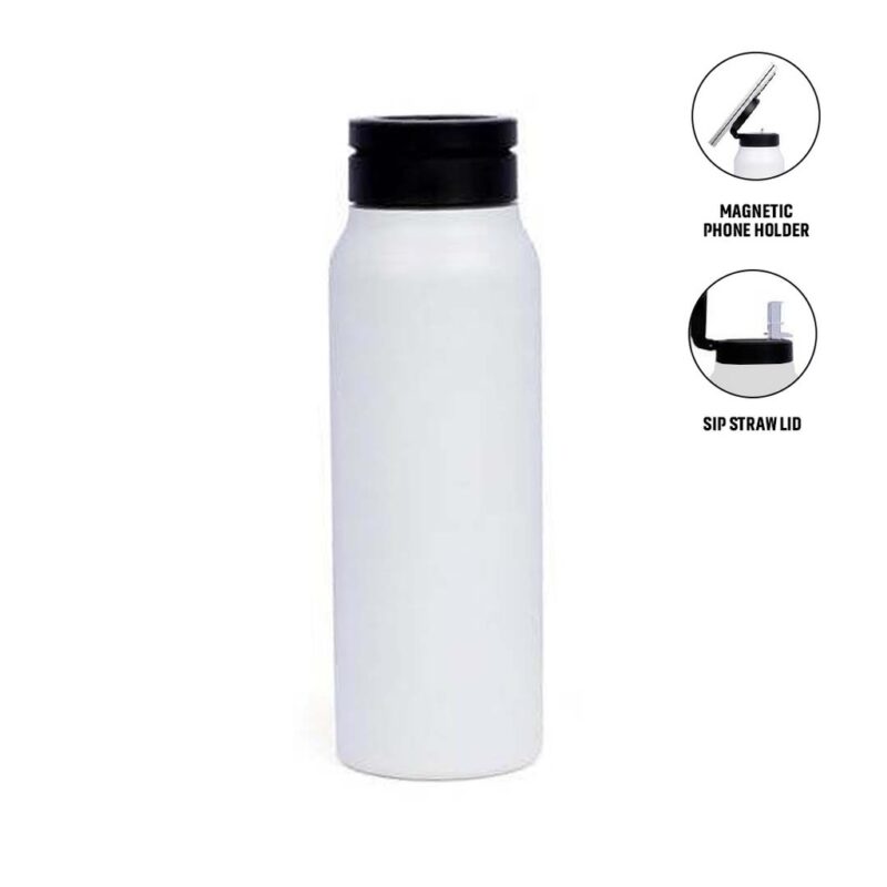 FERRO – Giftology Magnetic Phone Holder Water Bottle 760ml – White