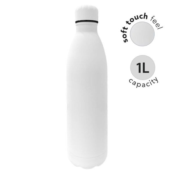 MODENA – Giftology Soft Touch lnsulated Water Bottle – 1L – White