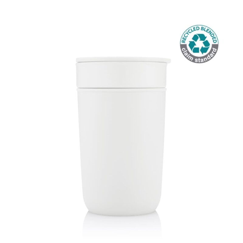 SAVONA – Hans Larsen Premium Ceramic Tumbler With Recycled Protective Sleeve – White