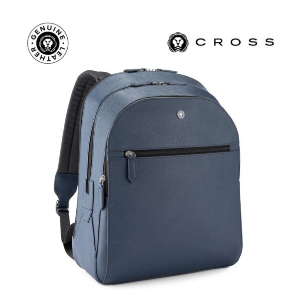 Cross Luxury Leather Backpack – Navy Blue
