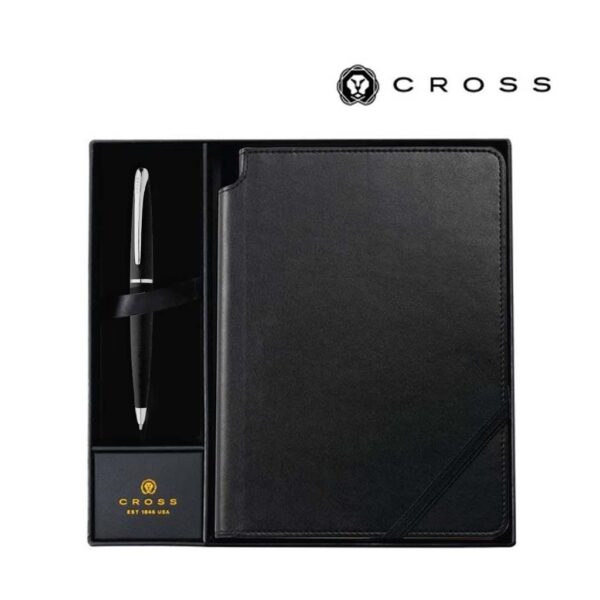 Cross ATX® Basalt Black Ballpoint Pen with Classic Black Journal Gift Set