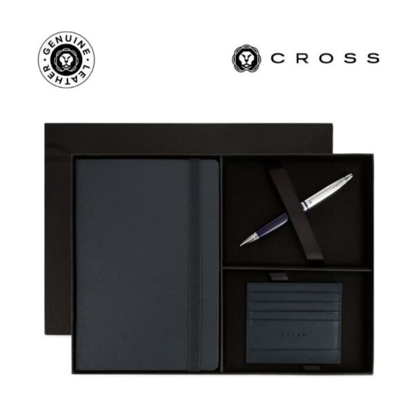 Cross Calais™ Ballpoint Pen with Notebook and Cardholder Gift Set – Blue