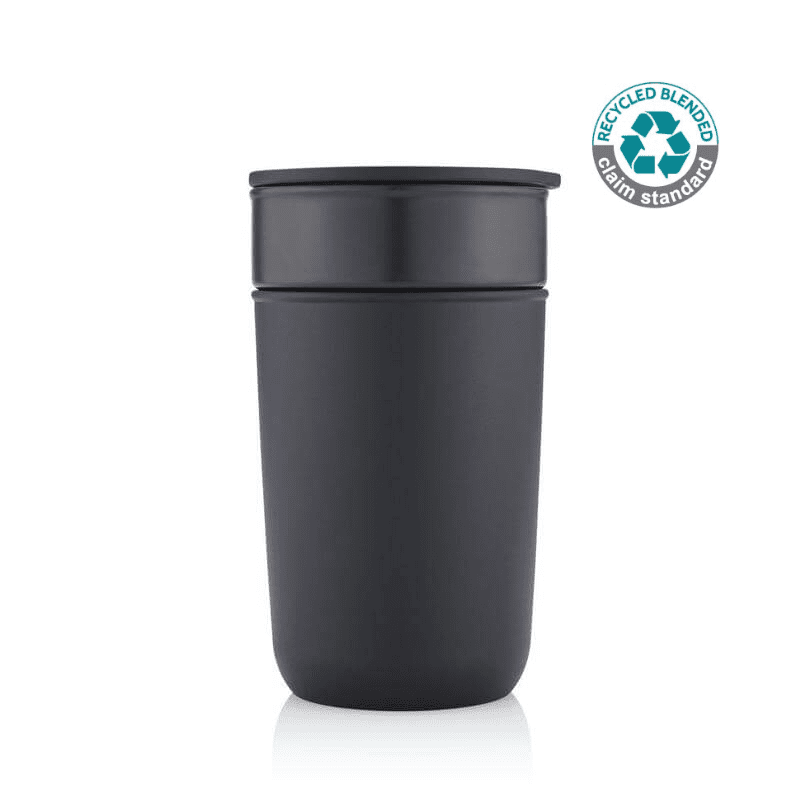 SAVONA – Hans Larsen Premium Ceramic Tumbler With Recycled Protective Sleeve – Black