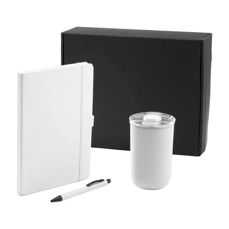 HEVIZ – Giftology Set of Tumbler, A5 Notebook and Pen – White