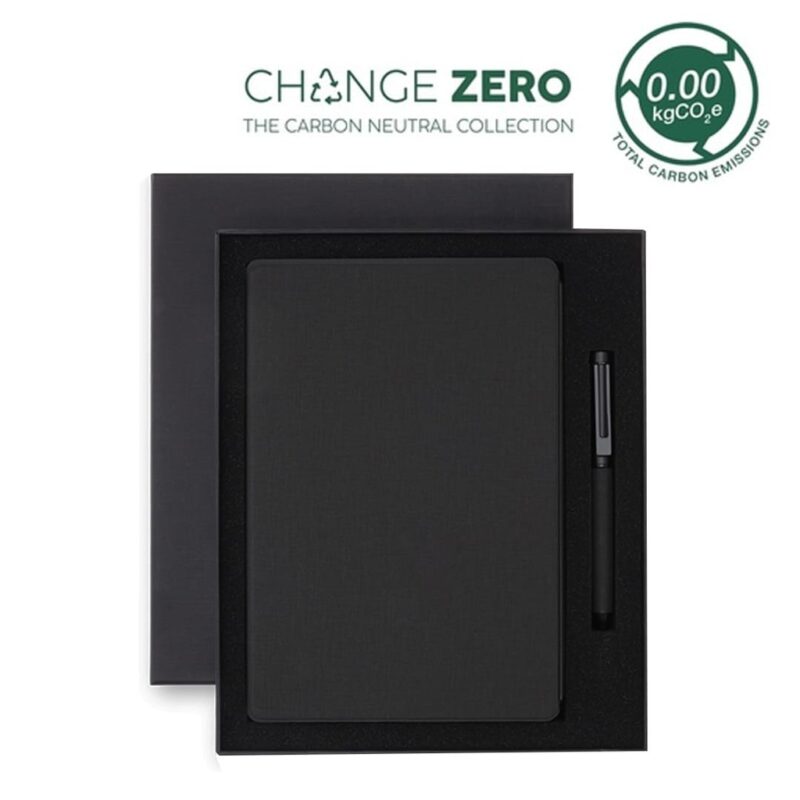 VARDIM – CHANGE ZERO Sustainable Gift Set with Refillable Notebook & Pen – Black
