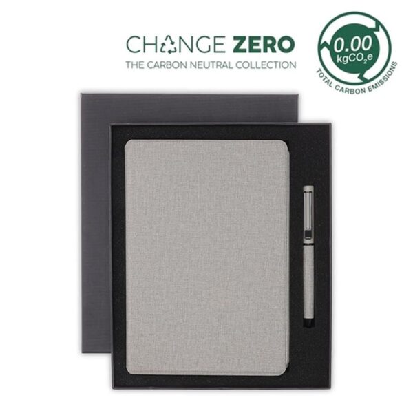VARDIM – CHANGE ZERO Sustainable Gift Set with Refillable Notebook & Pen – Grey