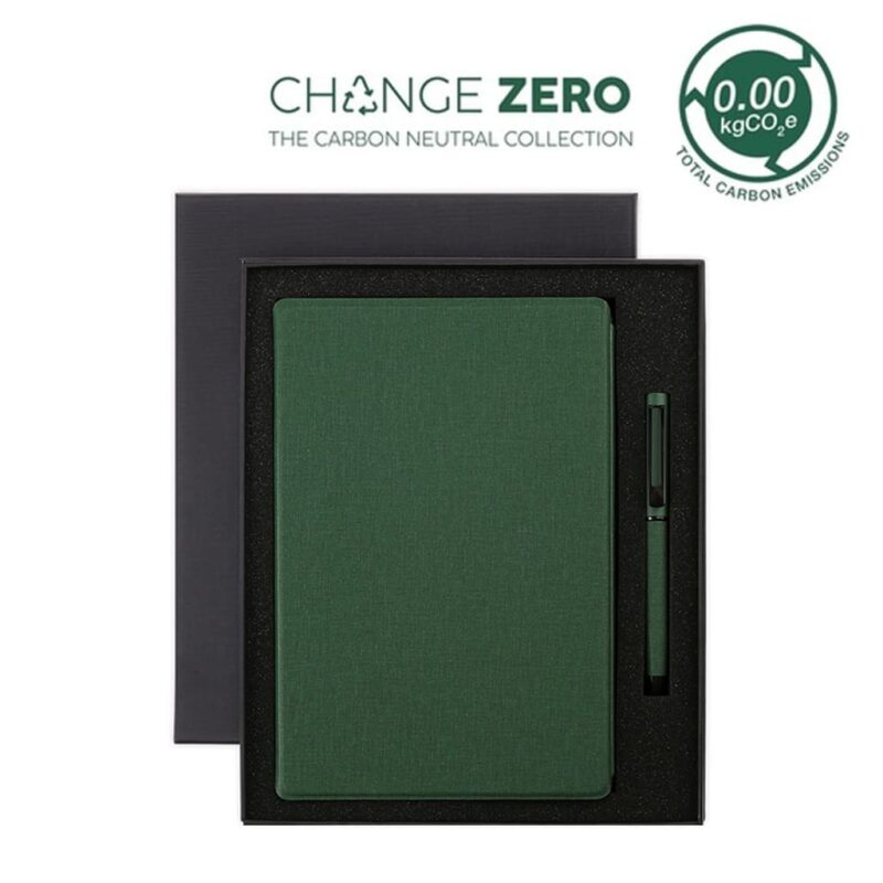 VARDIM – CHANGE ZERO Sustainable Gift Set with Refillable Notebook & Pen – Green