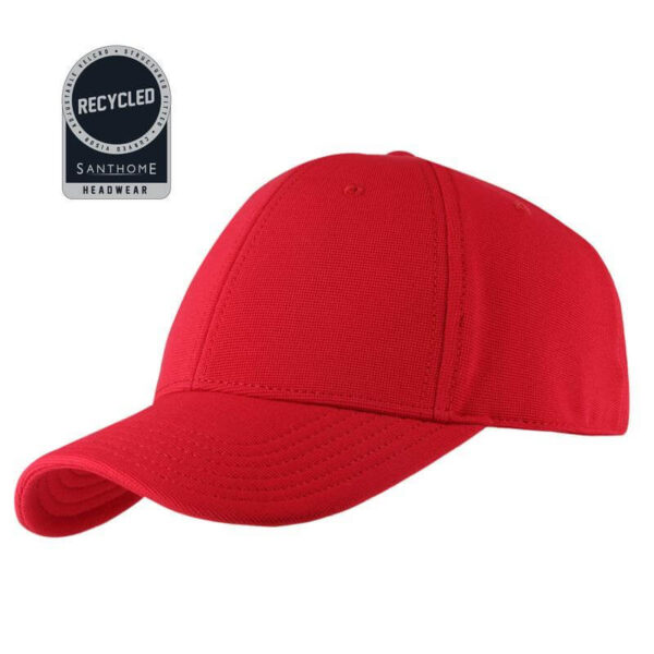 TITAN – Santhome Recycled 6 Panel Adjustable Cap – Red