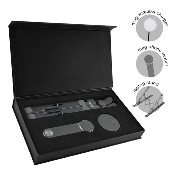 RADLIN – @memorii Set of Laptop Stand, Magnetic Phone Mount and Wireless Charger