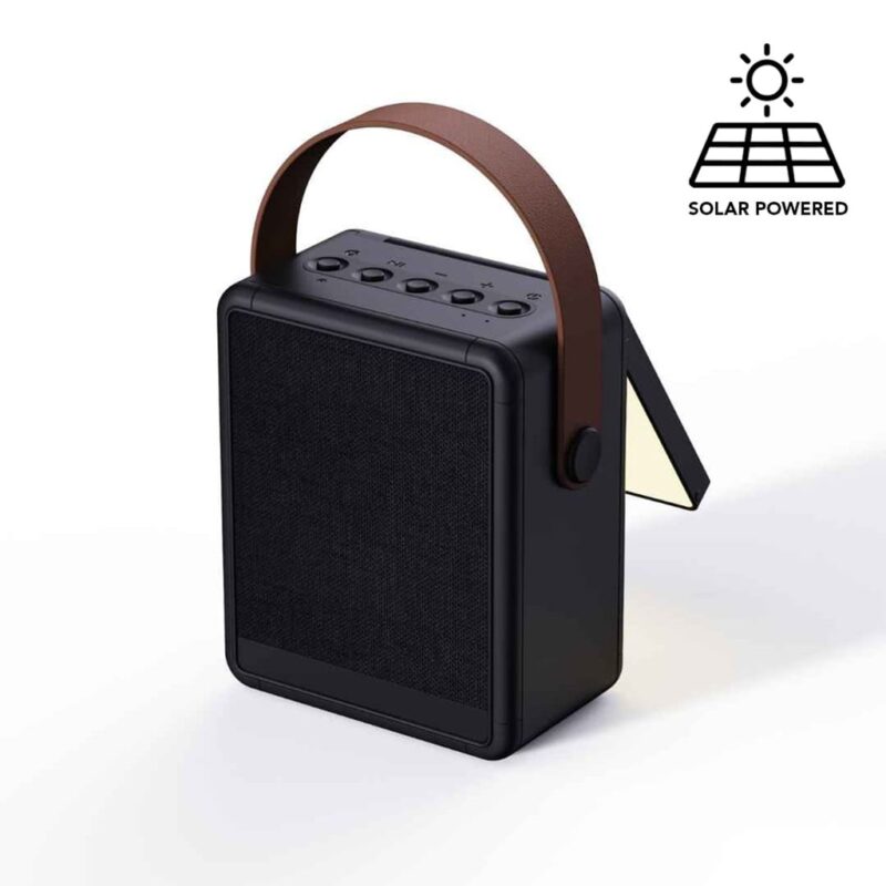 SOLA – @memorii RCS Recycled Solar Speaker & Lamp – Black