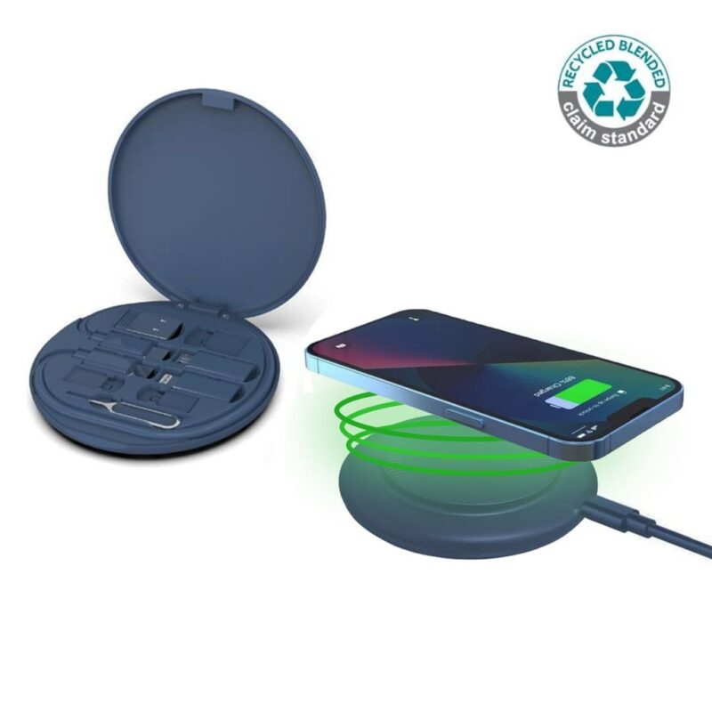OSLO Mag – @memorii Recycled 15W Magnetic Wireless Charger Multicable Set – Blue