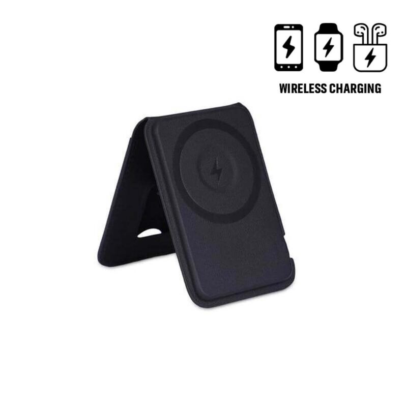 MAG3 – Giftology 3-in-1 Magnetic Wireless Charger Card Holder – Black
