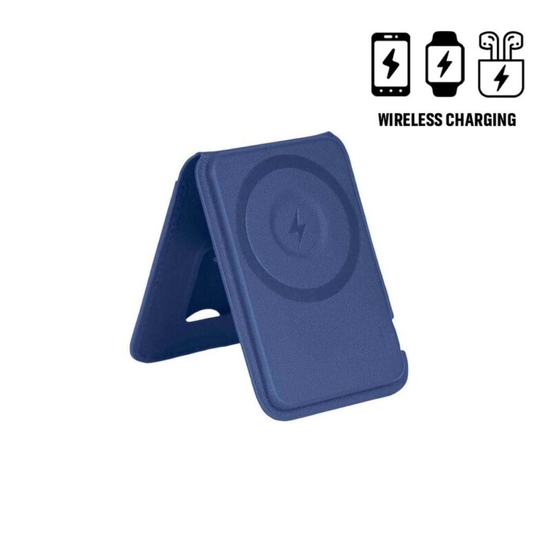 MAG3 – Giftology 3-in-1 Magnetic Wireless Charger Card Holder – Navy