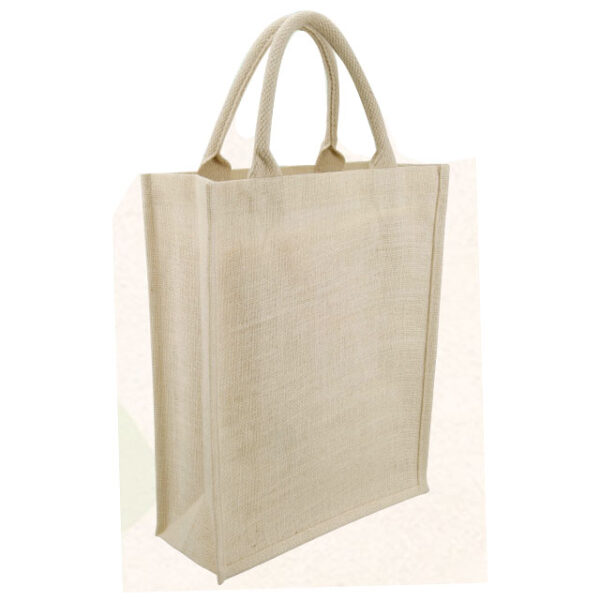 Eco-neutral Jute Shopping Bag – Vertical – White