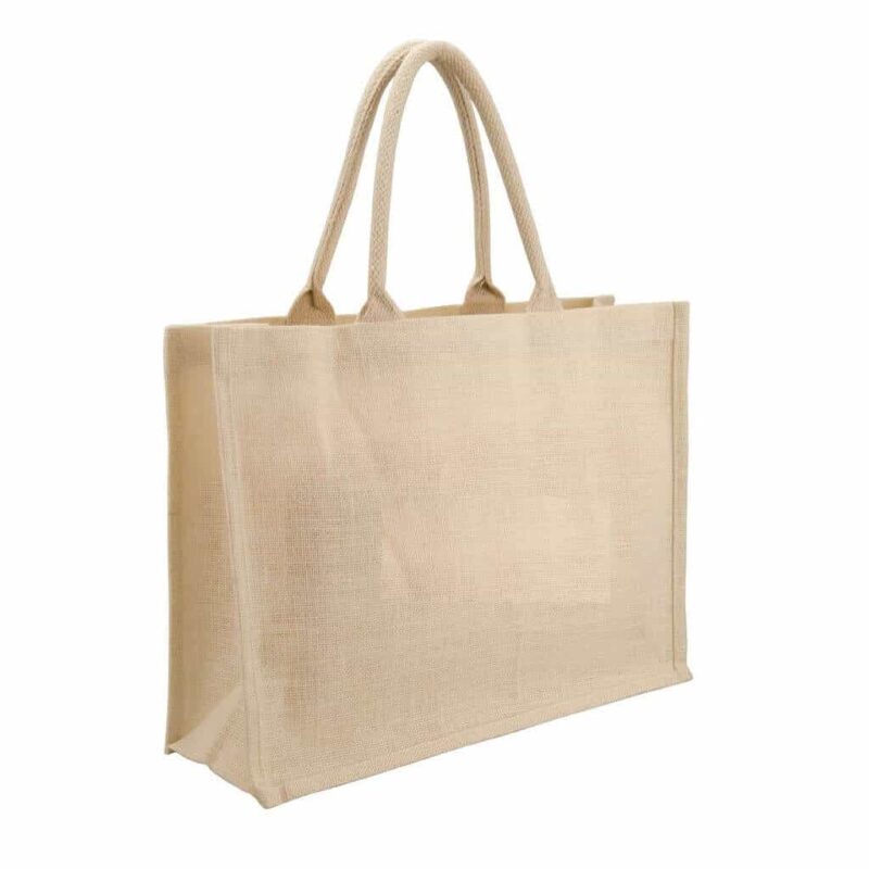 Eco-neutral Jute Shopping Bag – Horizontal – White