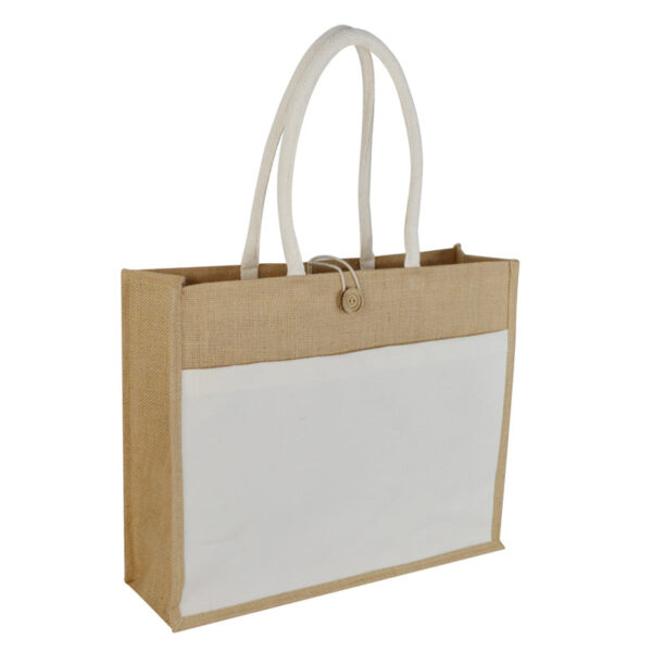 MONCLOVA – Jute Bag with Canvas Pocket – Natural