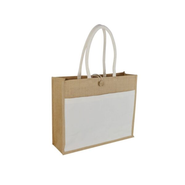 MONCLOVA – Jute Bag with Canvas Pocket – Natural