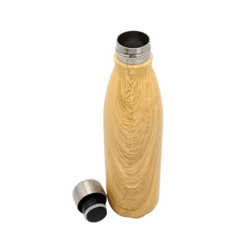 GEYER – Hans Larsen Stainless Steel Water Bottle with Wood Print – Yellow