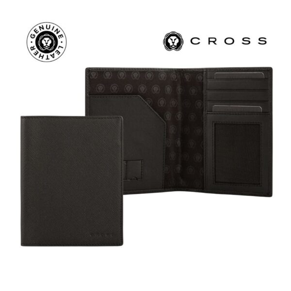 CROSS Saffiano Leather 4CC Passport Cover – Black