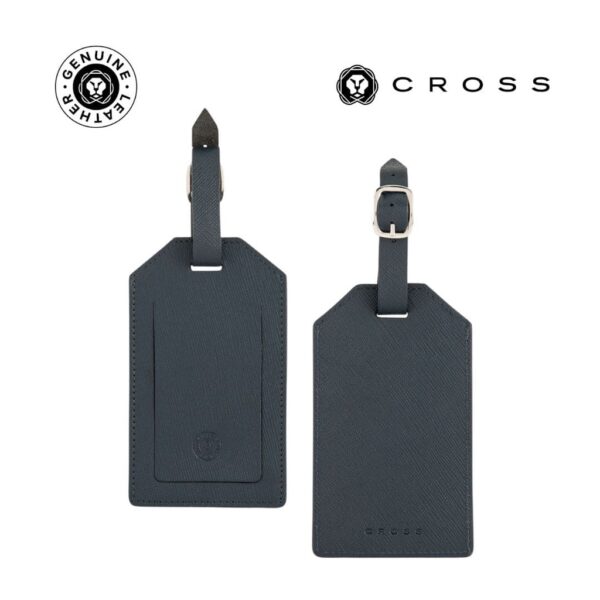 CROSS Saffiano Leather Luggage Label – Navy Blue