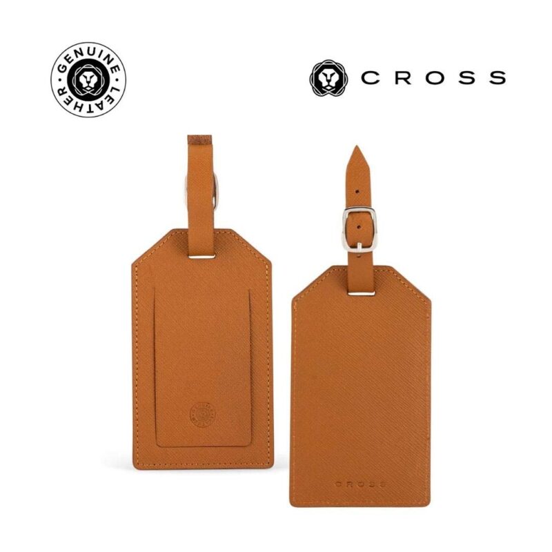 CROSS Saffiano Leather Luggage Label – Mocha