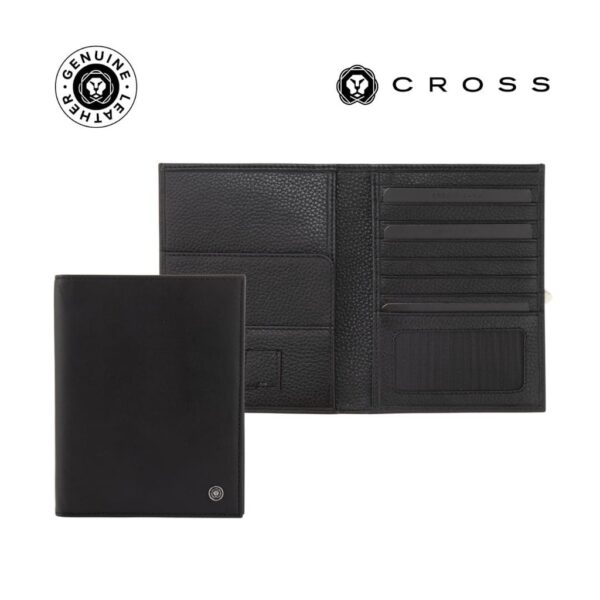 CROSS Soft Grain Leather 9CC Passport Travel Wallet – Black